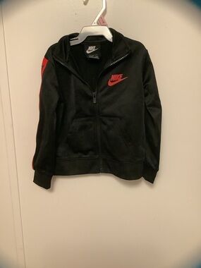 Nike Black Jacket with Red Swoosh Logo